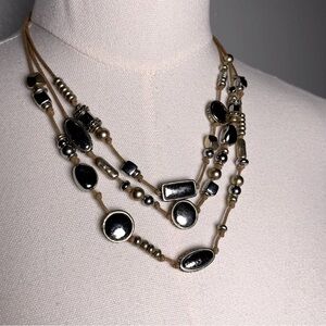 Chico’s Elegant Taupe and Silver 3 Strand Necklace 10”
Fall Neutral Monomchrome